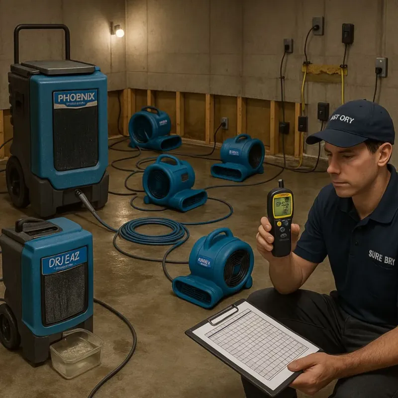 Structural Drying and Dehumidification process in North Muskegon, MI
